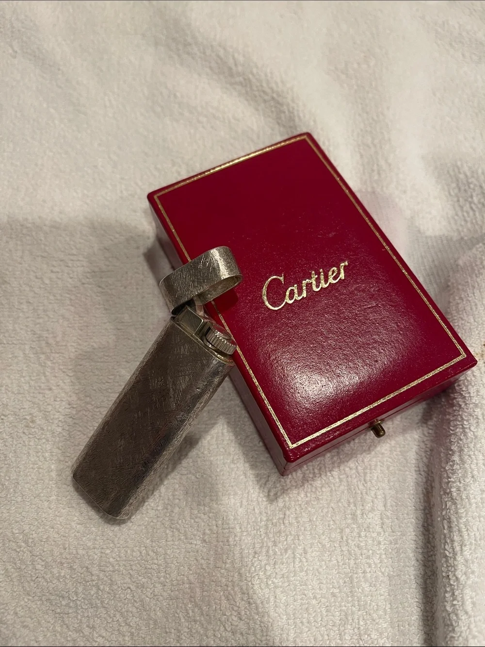 Cartier Silver Lighter in Original Box. Collectible